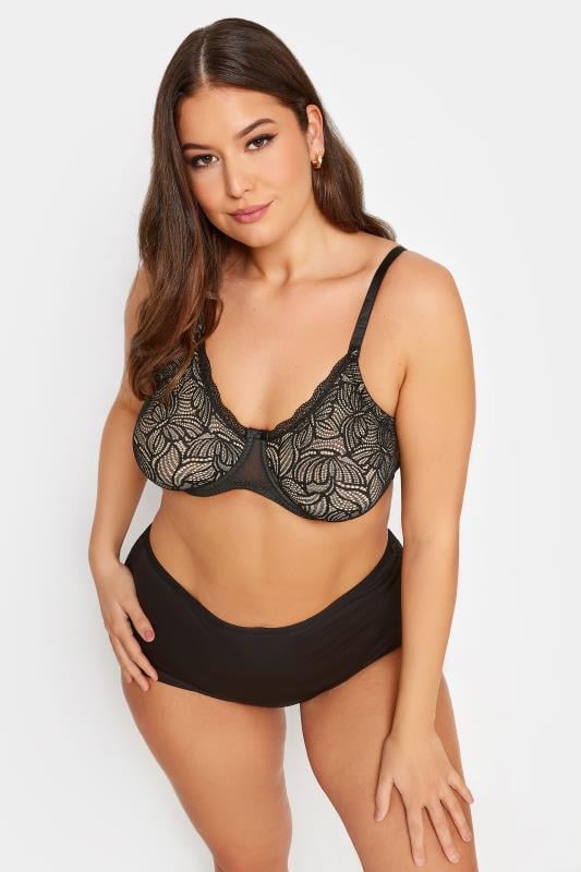 Evans YOURS Curve Black Lace Moulded Underwired Non-Padded Bra