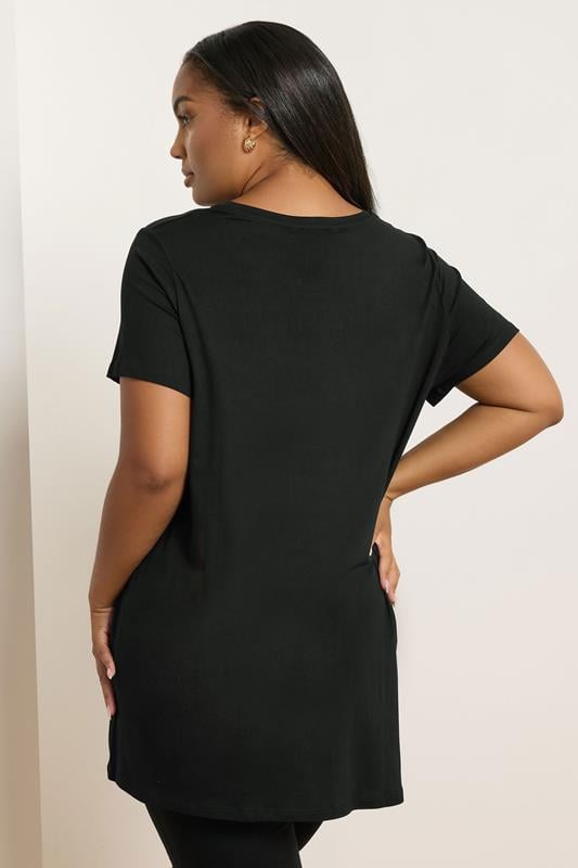 Evans YOURS Curve Black Leopard Embellished T-Shirt