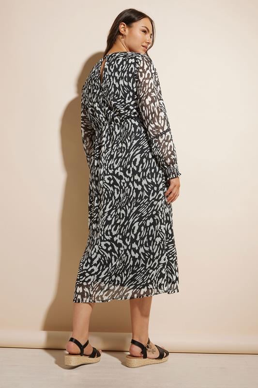 Evans YOURS Curve Black Leopard Print Chiffon Midaxi Dress
