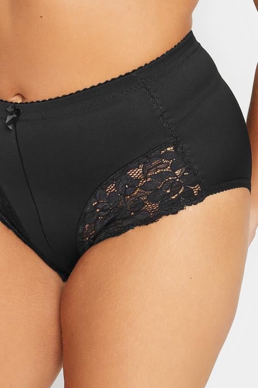Evans YOURS Curve Black Light Control High Waisted Full Briefs