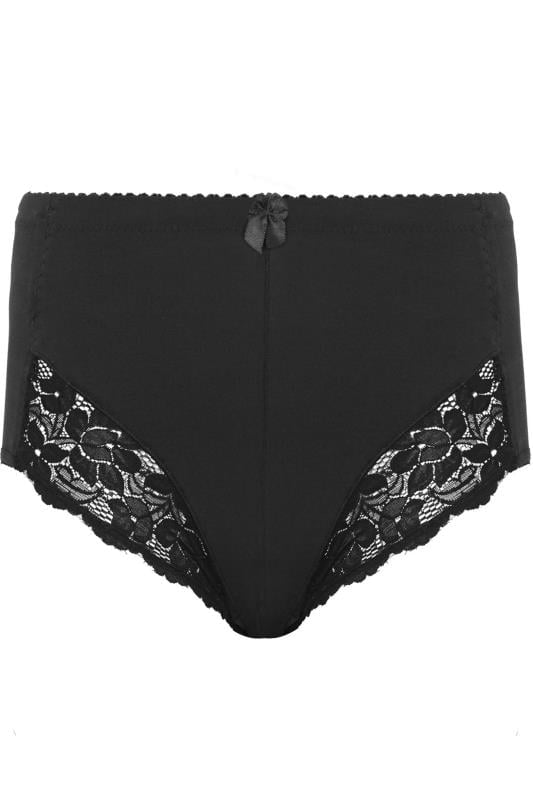 Evans YOURS Curve Black Light Control High Waisted Full Briefs