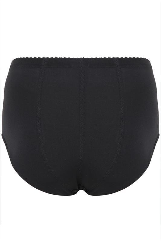 Evans YOURS Curve Black Light Control High Waisted Full Briefs
