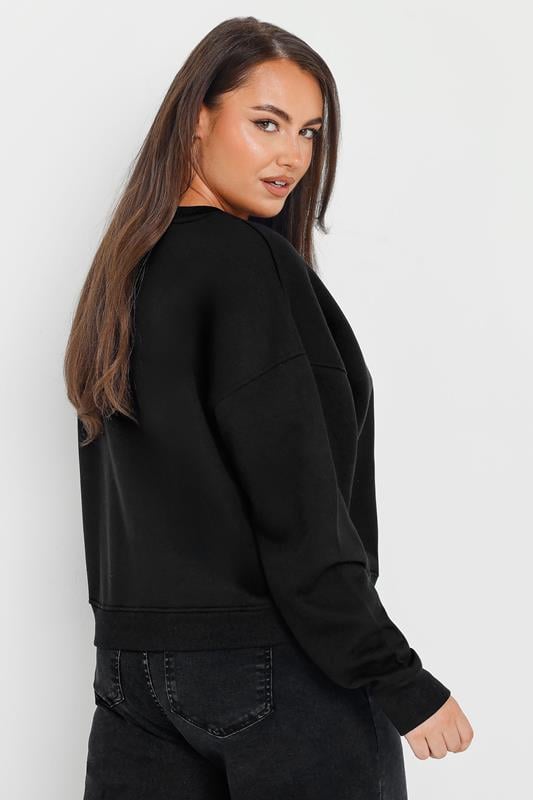 Evans YOURS Curve Black 'Los Angeles' Cherry Sweatshirt