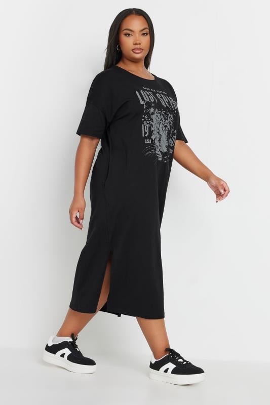 Evans YOURS Curve Black 'Lost Spirit' Stud Midaxi Dress