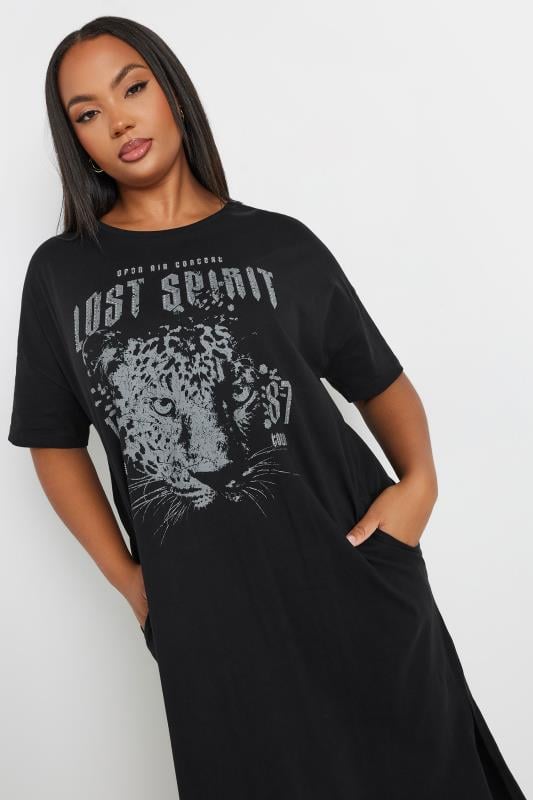 Evans YOURS Curve Black 'Lost Spirit' Stud Midaxi Dress