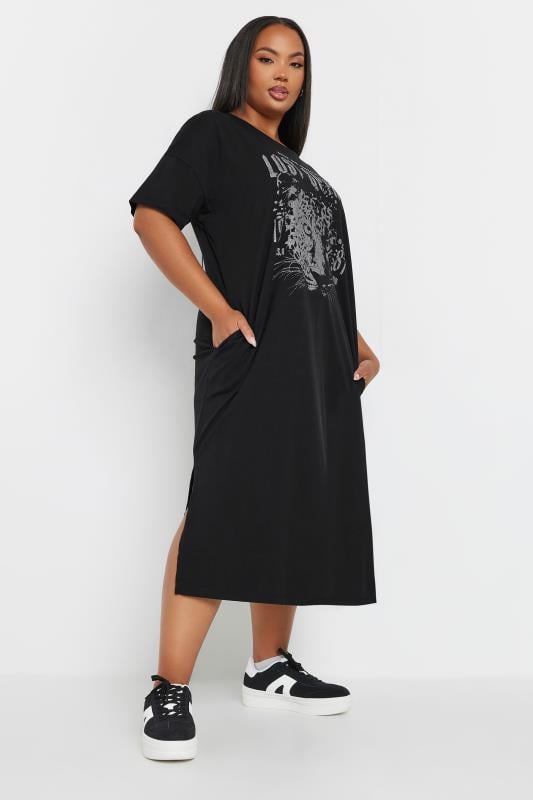 evans YOURS Curve Black 'Lost Spirit' Stud Midaxi Dress