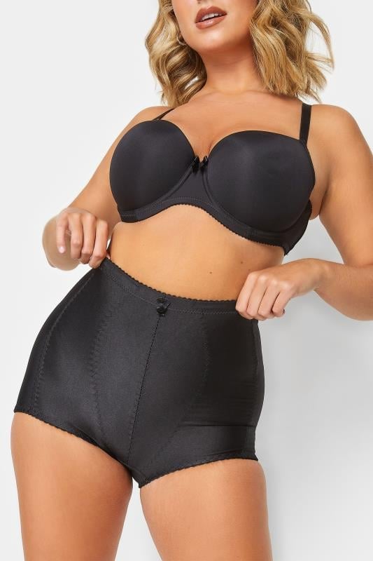 evans YOURS Curve Black Medium Control High Waisted Full Briefs