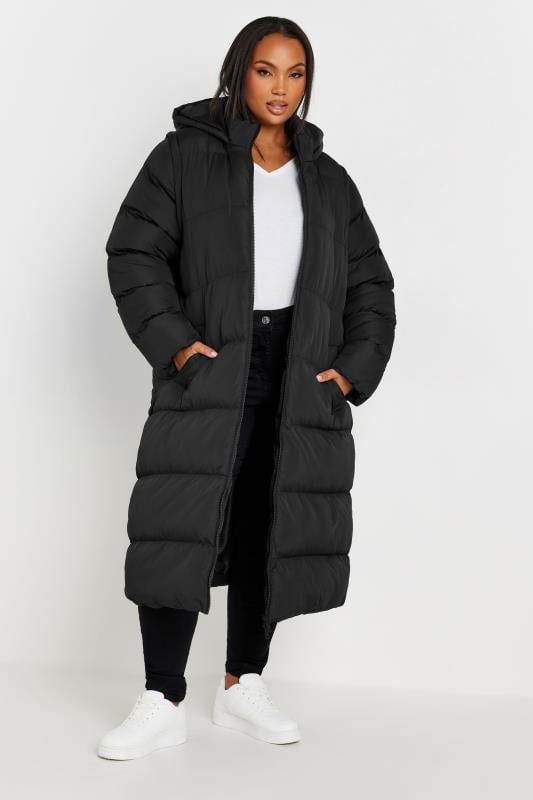 evans YOURS Curve Black Padded 2-in-1 Puffer Coat & Gilet