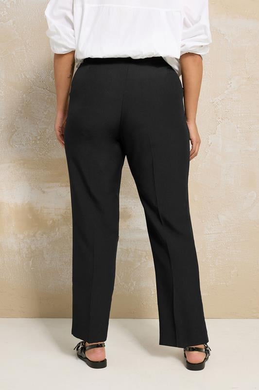 Evans YOURS Curve Black Pleat Front Tapered Trousers