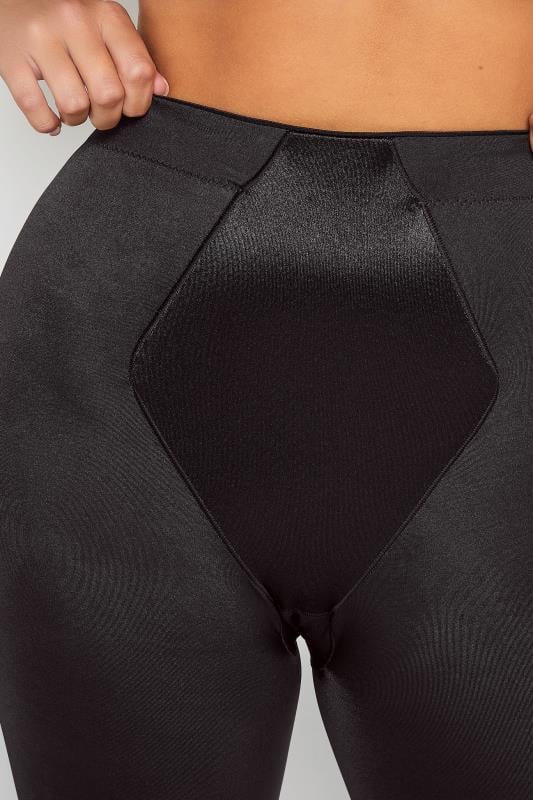 Evans YOURS Curve Black Satin Control High Waisted Shorts