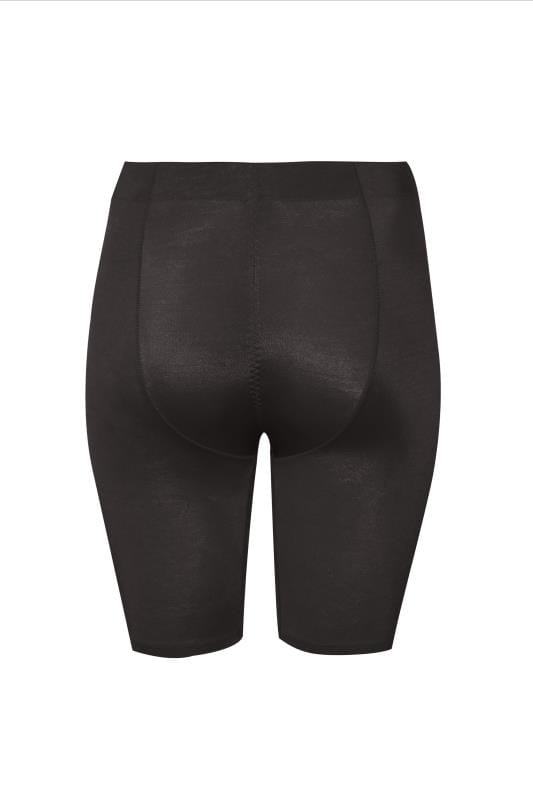Evans YOURS Curve Black Satin Control High Waisted Shorts