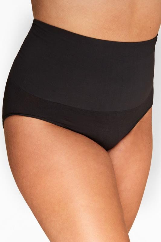 Evans YOURS Curve Black Seamless Control High Waisted Full Briefs