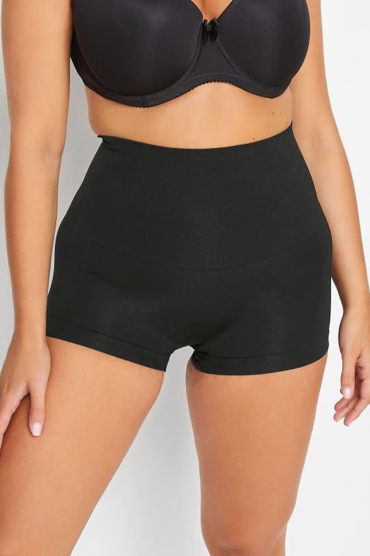 evans YOURS Curve Black Seamless Control High Waisted Shorts