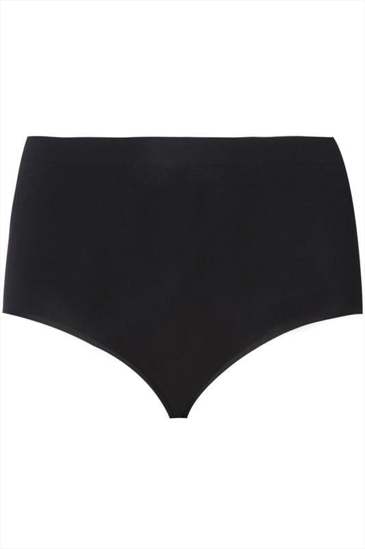 Evans YOURS Curve Black Seamless Light Control High Waisted Full Briefs