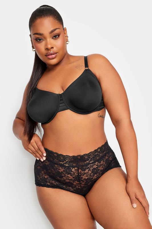 Evans YOURS Curve Black Smoothing Minimiser Non Padded Underwired Bra