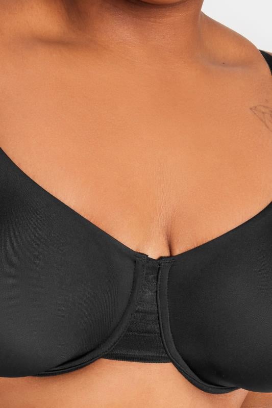 Evans YOURS Curve Black Smoothing Minimiser Non Padded Underwired Bra