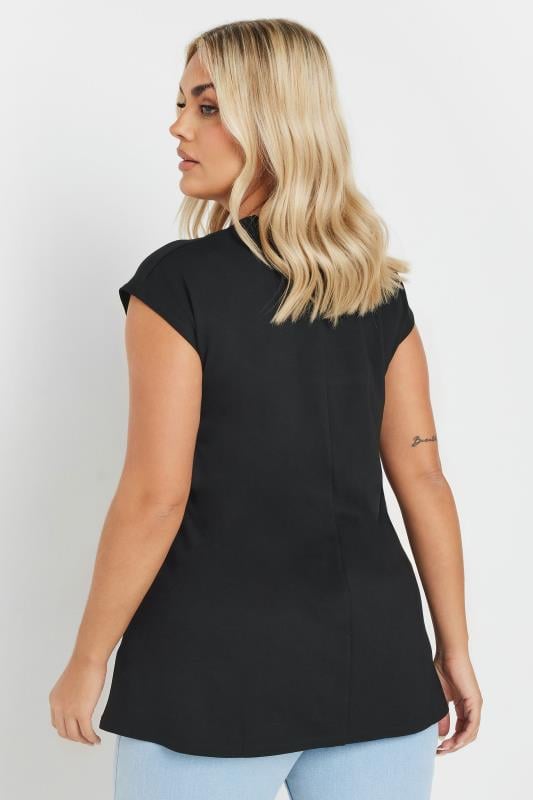 Evans YOURS Curve Black Square Neck Heavyweight Top