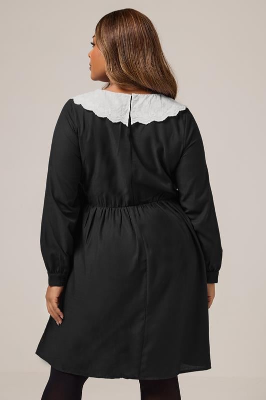 Evans YOURS Curve Black Statement Collar Mini Dress