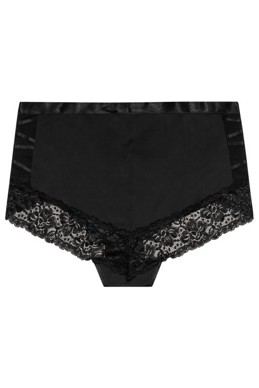 Evans YOURS Curve Black Strappy Detail Control Full Briefs