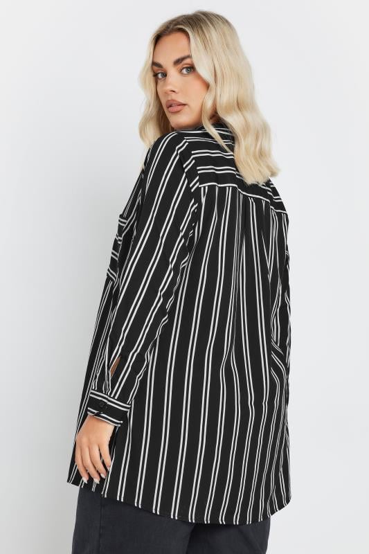 Evans YOURS Curve Black Stripe Print Boyfriend Shirt