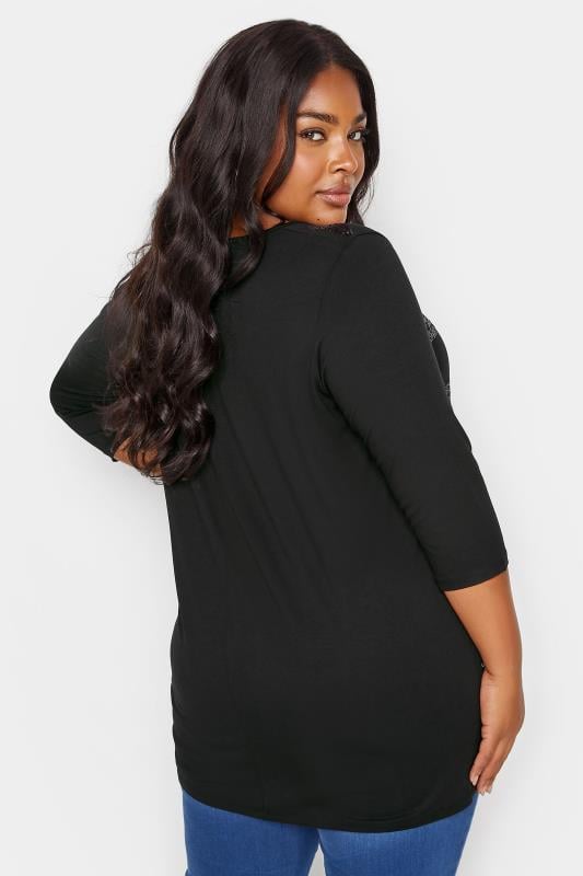 Evans YOURS Curve Black Stripe Sequin Embellished Top