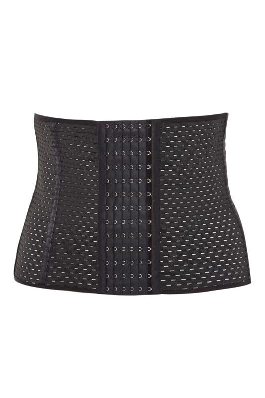 Evans YOURS Curve Black Textured Mesh Hook & Eye Control Belly Band