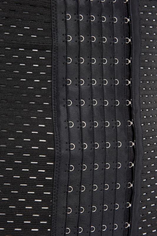 Evans YOURS Curve Black Textured Mesh Hook & Eye Control Belly Band