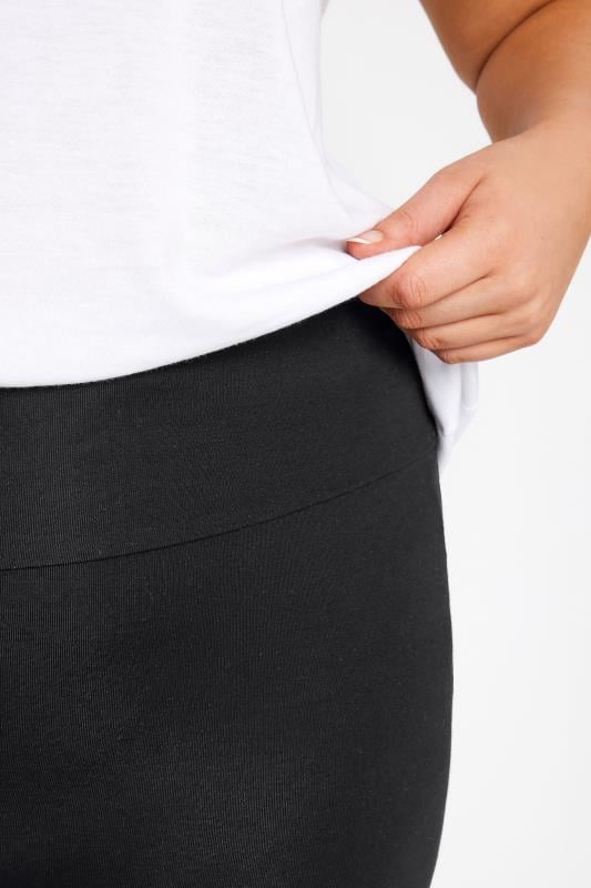 Evans Yours Curve Black TUMMY CONTROL Soft Touch Stretch Cropped Leggings