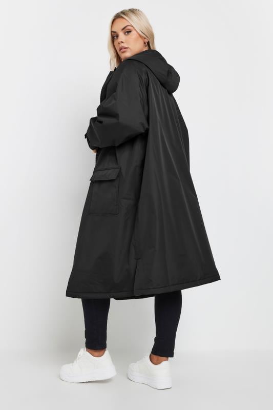 Evans YOURS Curve Black Waterproof Fleece Lined Robe