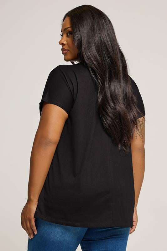 Evans YOURS Curve Black 'Wild West' Laser Cut Slogan T-Shirt