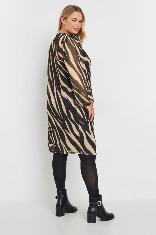 Evans YOURS Curve Black Zebra Print Mesh Mini Dress