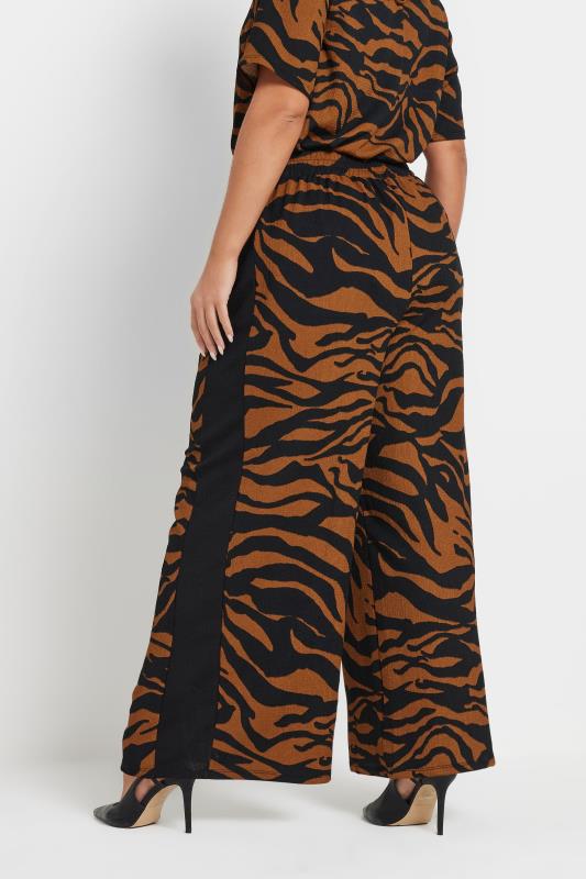 Evans YOURS Curve Black Zebra Print Side Stripe Trousers