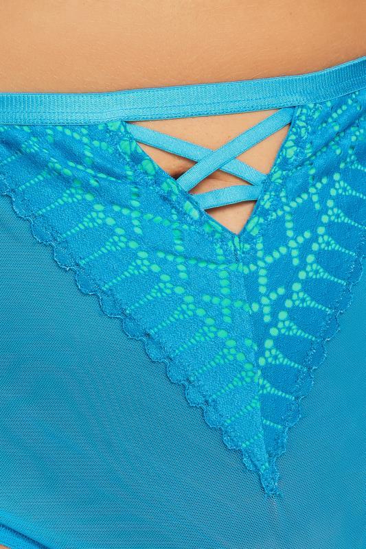 Evans YOURS Curve Blue Lace Up High Waisted Full Briefs