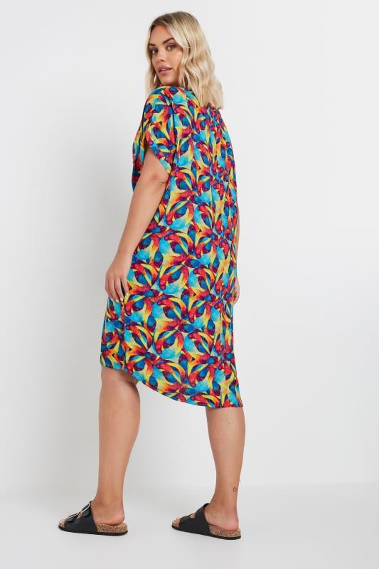 Evans YOURS Curve Blue & Red Abstract Print Tunic Dress