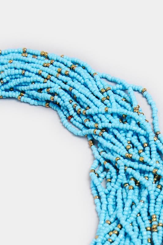 Evans YOURS Curve Blue Seed Bead Statement Necklace