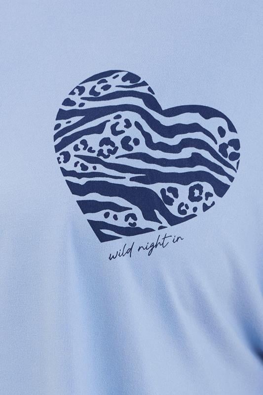 Evans YOURS Curve Blue 'Wild Night In' Animal Print Short Pyjama Set