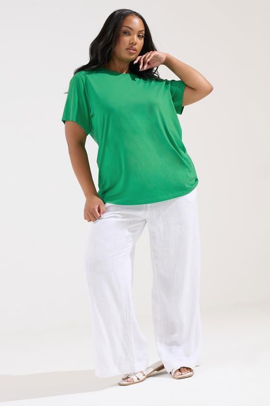 Evans YOURS Curve Bright Green Short Sleeve T-Shirt