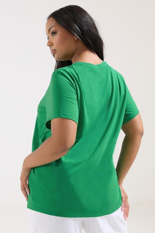 Evans YOURS Curve Bright Green Short Sleeve T-Shirt