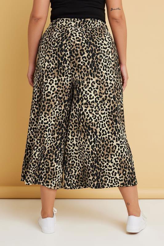 Evans YOURS Curve Brown Leopard Print Midaxi Culottes