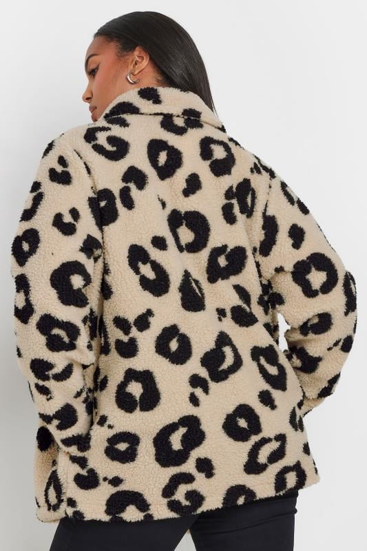 Evans YOURS Curve Brown Leopard Print Teddy Fleece Jacket