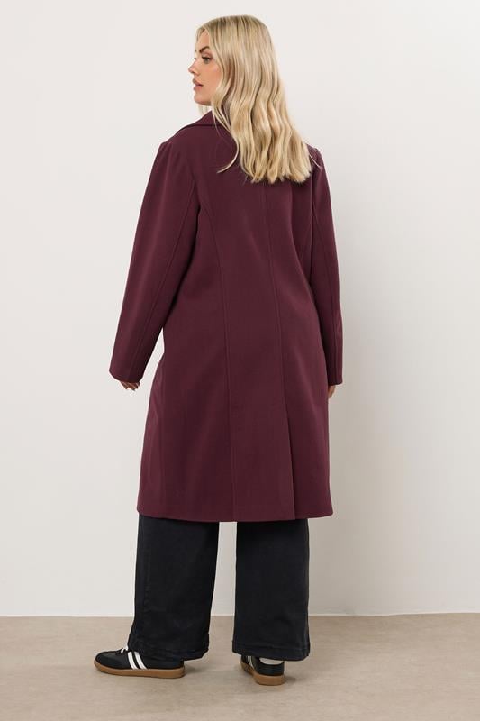Evans YOURS Curve Burgundy Red Longline Formal Coat