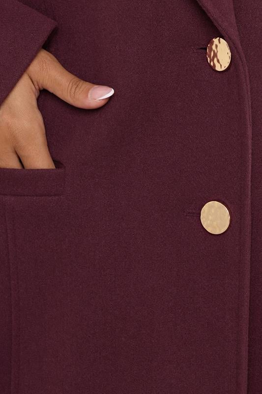 Evans YOURS Curve Burgundy Red Longline Formal Coat