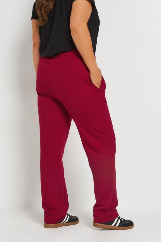 Evans YOURS Curve Burgundy Red 'New York' Straight Leg Joggers