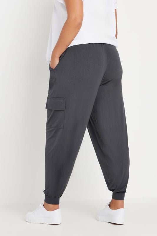 Evans YOURS Curve Charcoal Grey Cargo Harem Joggers