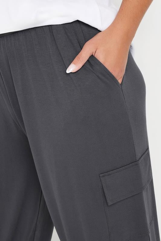 Evans YOURS Curve Charcoal Grey Cargo Harem Joggers