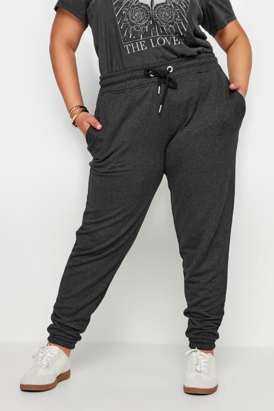 evans YOURS Curve Charcoal Grey Elasticated Joggers