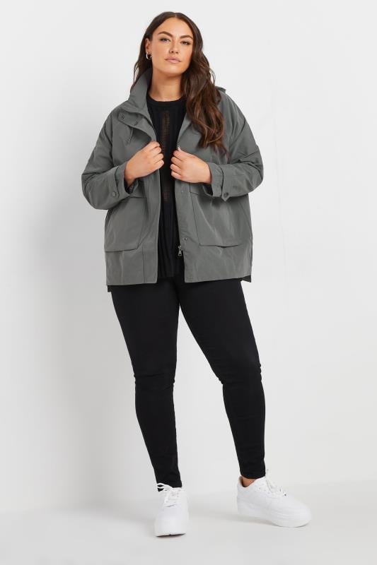 Evans YOURS Curve Charcoal Grey Raglan Lightweight Jacket