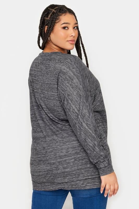 Evans YOURS Curve Charcoal Grey Soft Touch Front Seam Jumper