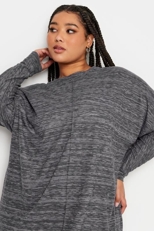 Evans YOURS Curve Charcoal Grey Soft Touch Front Seam Jumper