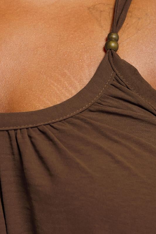 Evans YOURS Curve Chocolate Brown Crepe Cami Vest Top